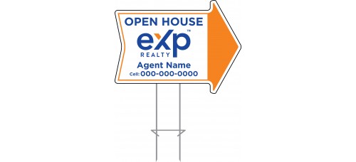 EXP Directional - Custom 17x23x4mm Coroplastic Arrow Shape with Double Sided Print