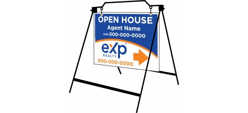 EXP Directional - Custom 18x24 Sign with Double Sided Print and Swinger A-Frame