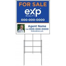 EXP Yard Sign - 24x24 - 6mm or 10mm Coroplastic Standard Sign w/36" Galvanized Frame PACKAGE DEAL w/FREE SHIPPING