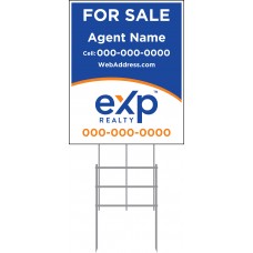 EXP Yard Sign - 30x24 - 6mm or 10mm Coroplastic Standard Sign w/36" Galvanized Frame PACKAGE DEAL w/FREE SHIPPING