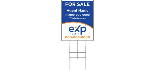 EXP Yard Sign - 30x24 - 6mm or 10mm Coroplastic Standard Sign w/36" Galvanized Frame PACKAGE DEAL w/FREE SHIPPING