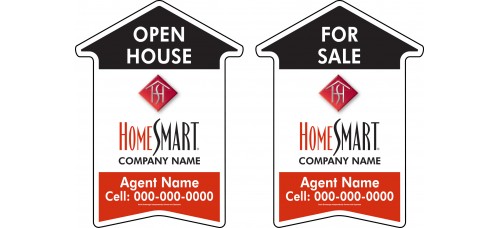 HomeSmart Directional - Custom 23x17x6mm Coroplastic Arrow Shape - Single Sided Only