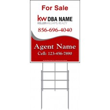 Keller Williams Yard Sign - 30x24 - 6mm or 10mm Coroplastic Standard Sign w/36" Galvanized Frame PACKAGE DEAL w/FREE SHIPPING