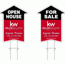 Keller Williams Directional - Custom 23x17x6mm Coroplastic Arrow Shape - Single Sided Only Keller Williams Directional - Custom 23x17x6mm Coroplastic Arrow Shape - Single Sided Only