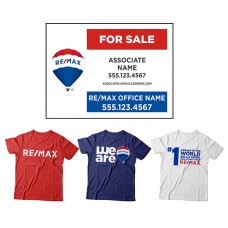 RE/MAX Savings Bundle 5-18x24 Signs & 3-Shirts Package-A1824 with FREE Shipping