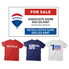 RE/MAX Savings Bundle 5-18x30 Signs & 3-Shirts Package-A1830 with FREE Shipping
