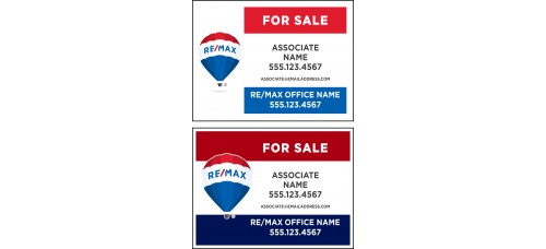 RE/MAX Yard Sign - 18x24x.040 Aluminum Yard Sign FREE SHIPPING Package - 6 Signs Total