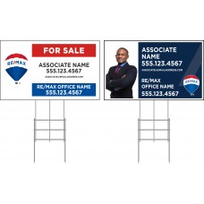 RE/MAX Yard Sign - 18x30x6mm Coroplastic Standard Sign w/36" Galvanized Frame PACKAGE DEAL w/FREE SHIPPING