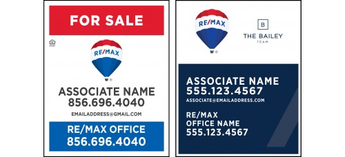 RE/MAX Yard Sign - 30x24 Standard/Collection/Luxury Sign Kwik Ship - 3 Signs - FREE Shipping
