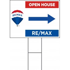 RE/MAX Directional - Stock Design 12x18x4mm Coroplastic with Double Sided Print & H-Frames (4 Pack)