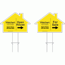 Weichert Realtors Directional - Custom 15x23x6mm Coroplastic House Shape with Double Sided Print