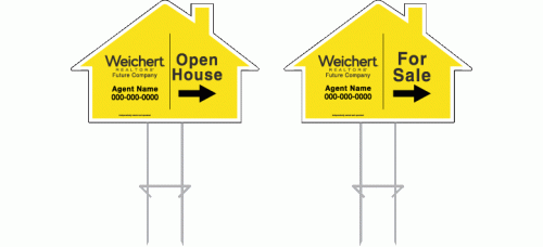 Weichert Realtors Directional - Custom 15x23x4mm Coroplastic House Shape with Double Sided Print