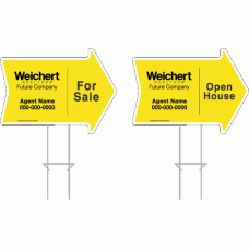 Weichert Realtors Directional - Custom 17x23x6mm Coroplastic Arrow Shape with Double Sided Print