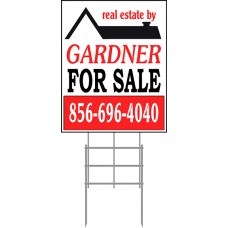 Real Estate Yard Sign - 30x24 - 6mm or 10mm Coroplastic Standard Sign w/36" Galvanized Frame PACKAGE DEAL w/FREE SHIPPING