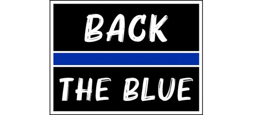 Law Enforcement - Back the Blue Stripe - 18x24x4mm Coroplastic Black & Blue on White