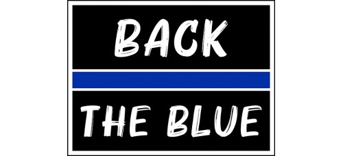 Law Enforcement - Back the Blue Stripe - 18x24x4mm Coroplastic Black & Blue on White Law Enforcement - Back the Blue Stripe - 18x24x4mm Coroplastic Black & Blue on White