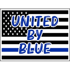Law Enforcement - United By Blue Flag - 18x24x4mm Coroplastic Black & Blue on White Law Enforcement - United By Blue Flag - 18x24x4mm Coroplastic Black & Blue on White