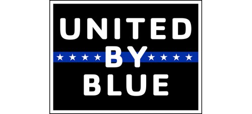 Law Enforcement - United By Blue Stripe - 18x24x4mm Coroplastic Black & Blue on White
