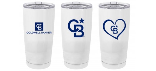 Promotional Product - Coldwell Banker 20 oz Metal Travel Tumbler with Clear Lid