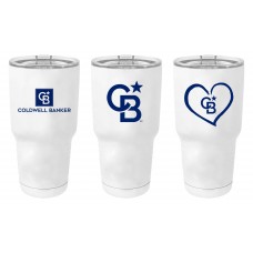 Promotional Product - Coldwell Banker 30 oz Metal Travel Tumbler with Clear Lid