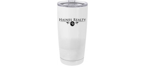 Promotional Product - Haines Realty 20 oz Metal Travel Tumbler with Clear Lid
