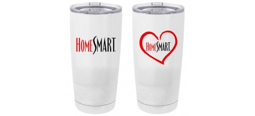 Promotional Product - HomeSmart 20 oz Metal Travel Tumbler with Clear Lid
