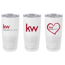 Promotional Product - Keller Williams 20 oz Metal Travel Tumbler with Clear Lid