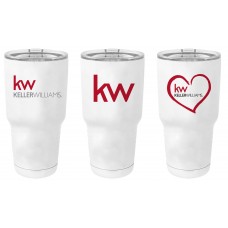 Promotional Product - Keller Williams 30 oz Metal Travel Tumbler with Clear Lid