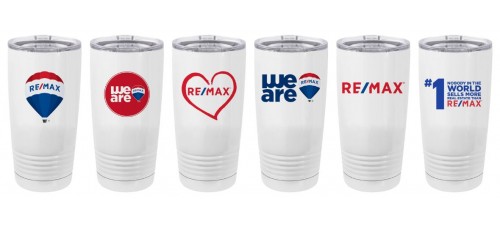 Promotional Product - RE/MAX 20 oz Metal Travel Tumbler with Clear Lid