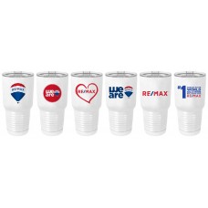 Promotional Product - RE/MAX 30 oz Metal Travel Tumbler with Clear Lid