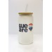 Promotional Product - RE/MAX 16 oz Glass Tumbler with Bamboo Lid & Straw