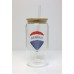 Promotional Product - RE/MAX 16 oz Glass Tumbler with Bamboo Lid & Straw