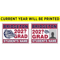 School Sign - 18"h x 24"w - BRIDGETON HS 4mm Corrugated Plastic Sign with Metal H-Frame Included