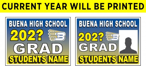 School Sign - 18"h x 24"w - BUENA HS 4mm Corrugated Plastic Sign with Metal H-Frame Included School Sign - 18"h x 24"w - BUENA HS 4mm Corrugated Plastic Sign with Metal H-Frame Included