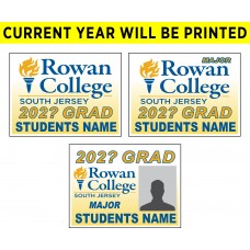 School Sign - 18"h x 24"w - ROWAN College 4mm Corrugated Plastic Sign with Metal H-Frame Included