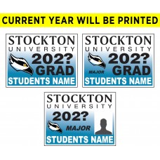 School Sign - 18"h x 24"w - STOCKTON University 4mm Corrugated Plastic Sign with Metal H-Frame Included