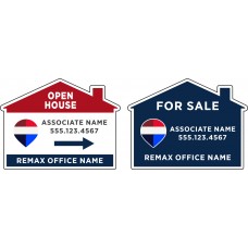 RE/MAX DIRECTIONAL - Custom 17x22x4mm Coroplastic House Shape with Double Sided Print