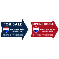 RE/MAX 2025 Directional - Custom 17x23x4mm Coroplastic Arrow Shape with Double Sided Print