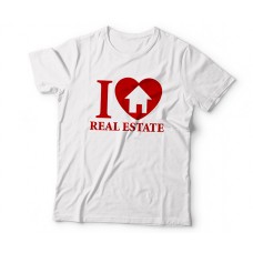 Apparel - Real Estate T-Shirt White with I Love Real Estate
