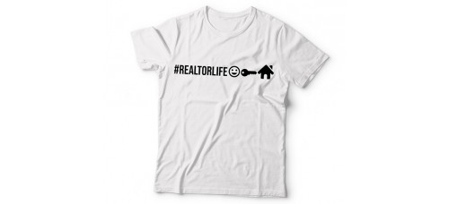 Apparel - Real Estate T-Shirt White with  # Realtor Life