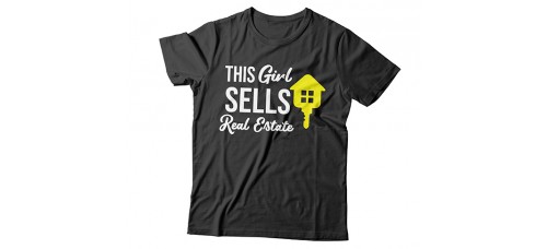 Apparel - Real Estate T-Shirt Black with This Girl Sells Real Estate