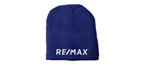 Apparel - RE/MAX Beanie Uncuffed Blue with White Embroidered RE/MAX