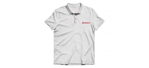 Apparel - RE/MAX Polo White with Embroidered Left Chest Red & Blue RE/MAX - LIMITED TIME SPECIAL