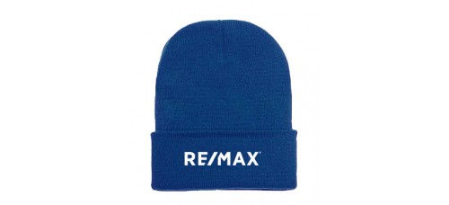 Apparel - RE/MAX Beanie Cuffed Blue with White Embroidered RE/MAX