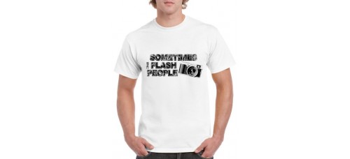 Apparel - Stock Design T-Shirt White with Sometimes I Flash People