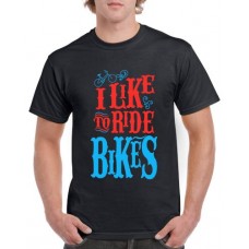 Apparel - Stock Design T-Shirt Black with I Like To Ride Bikes