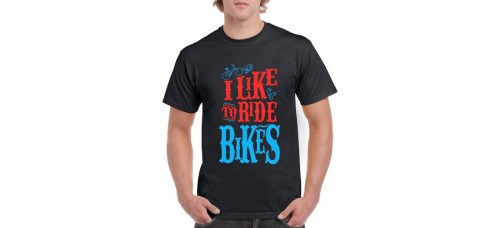 Apparel - Stock Design T-Shirt Black with I Like To Ride Bikes