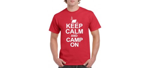 Apparel - Stock Design T-Shirt Red with Keep Calm and Camp On