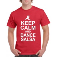 Apparel - Stock Design T-Shirt Red with Keep Calm and Dance Salsa