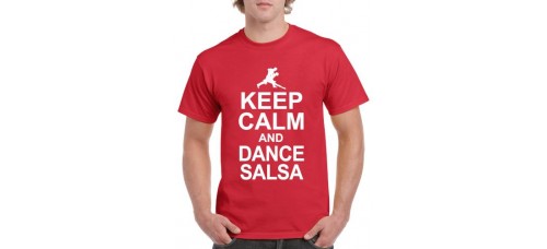Apparel - Stock Design T-Shirt Red with Keep Calm and Dance Salsa